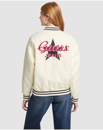 GUESS Jeans - GUESS JEANS Embroidered Varsity Bomber Jacket