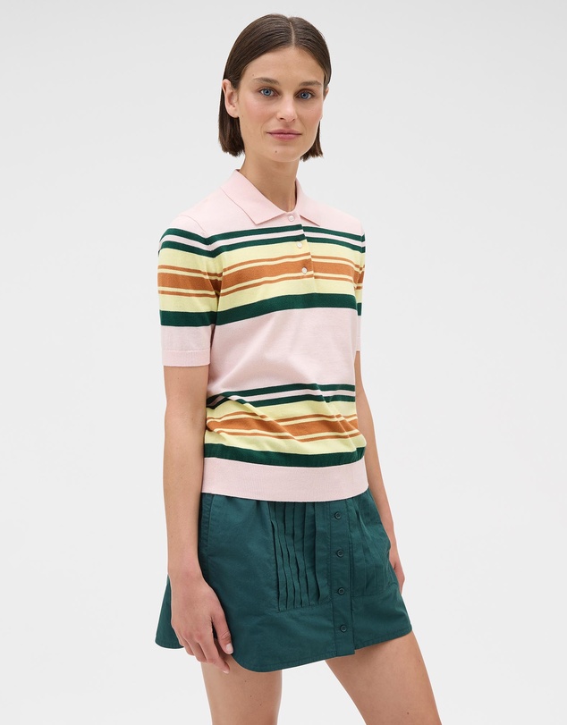 Oroton - Multi Stripe Knit Polo
