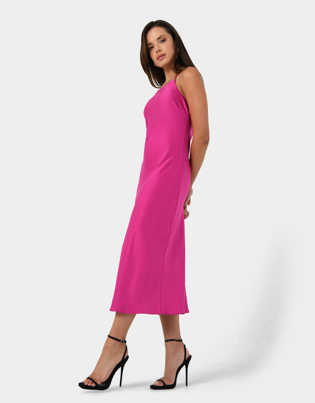 Forcast - Samaya Satin Midi Dress