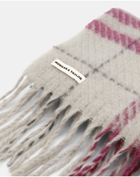 Morgan & Taylor - Hallie Scarf in Pink & Beige Check