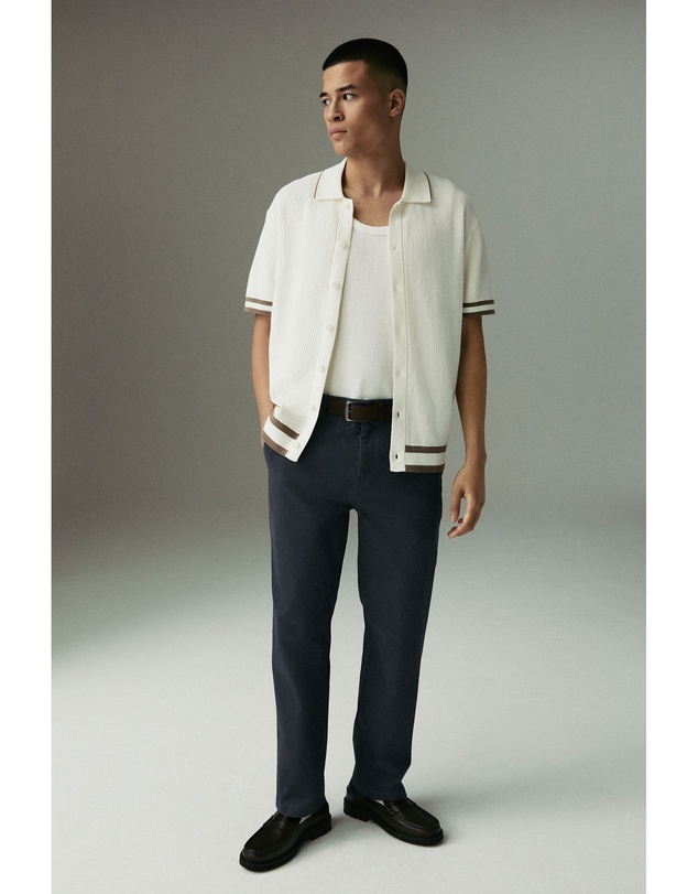 NEXT - Belted Soft Touch Chino Trousers Straight Fit