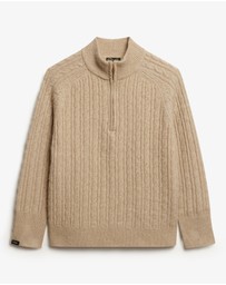 Superdry - Brushed Cable Half Zip Knit