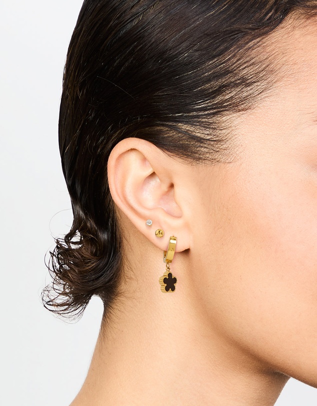 Lovisa - Waterproof Gold Plated Stainless Steel Flower & Star Earrings 3-Pack