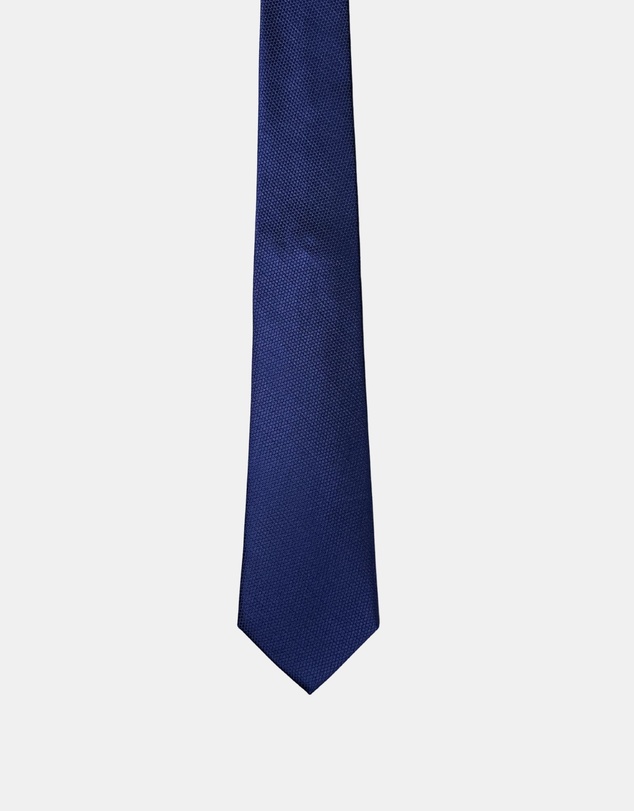 Henry Bucks - HENRY Textured 8cm Silk Tie NAVY