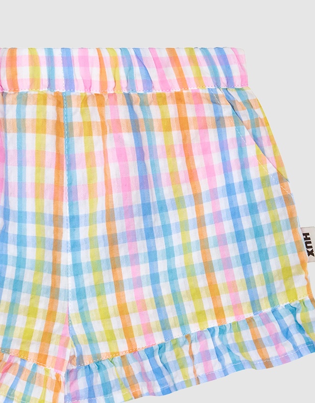 Huxbaby - Rainbow Check Lace Frill Skort - ICONIC EXCLUSIVE - Babies-Kids