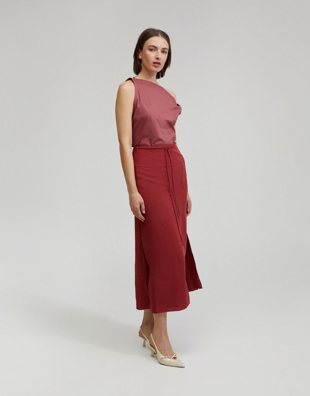 Oxford - Rose Linen Blend Skirt
