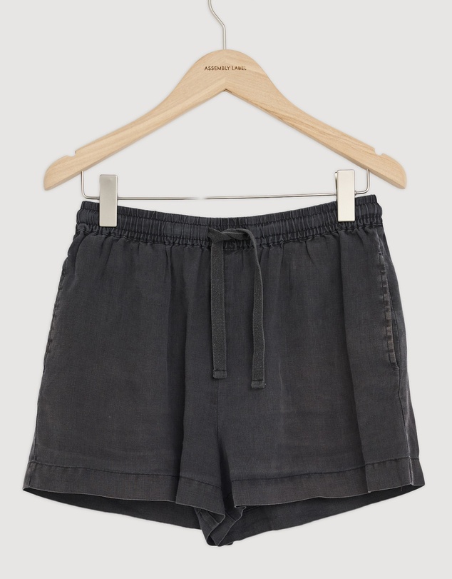 Revibe - Repaired Assembly Label Linen Relaxed Short