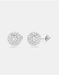 Swarovski - Lucent Stud Earrings, Pava, Ball, White, Rhodium-Plated