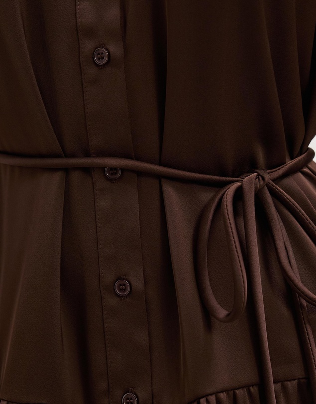 The Fated - Bryne Mini Satin Shirt Dress
