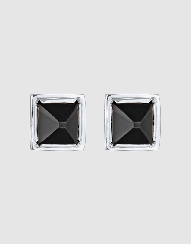 Kuzzoi - ICONIC EXCLUSIVE - Onyx Stud Earrings in 925 Sterling Silver