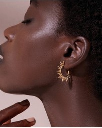Rachel Jackson - Electric Goddess Medium Silver Hoop Earrings