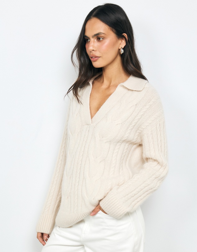 AERE - Ora Cable Polo Knit