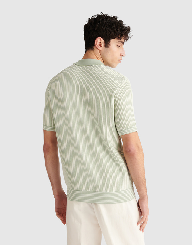 Peckham Rye  - Peckham Rye Open Collar SS Knitted Polo