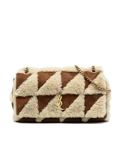 Pre-Loved by Azura Reborn - Pre-Loved Medium Suede and Shearling Patchwork Jamie Shoulder Bag