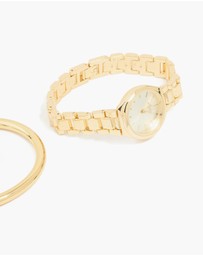 Lovisa - Gold Classic Wrist Cuff & Watch Set