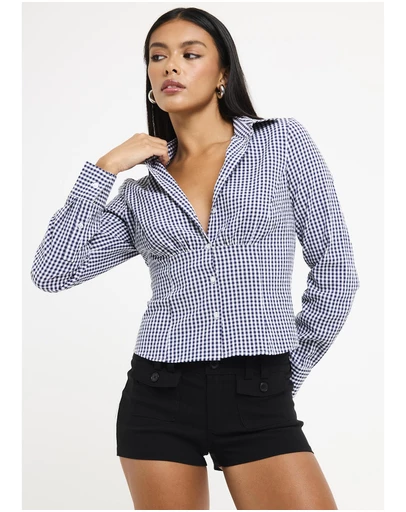 Alice In The Eve - Isha Check Button Down Long Sleeve Shirt