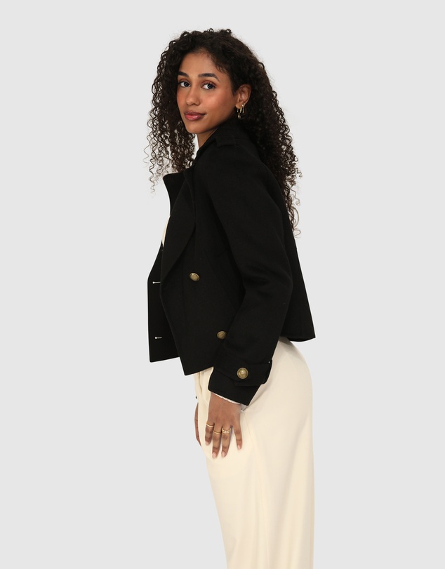 Belle & Bloom - Better Off Military Peacoat - Black