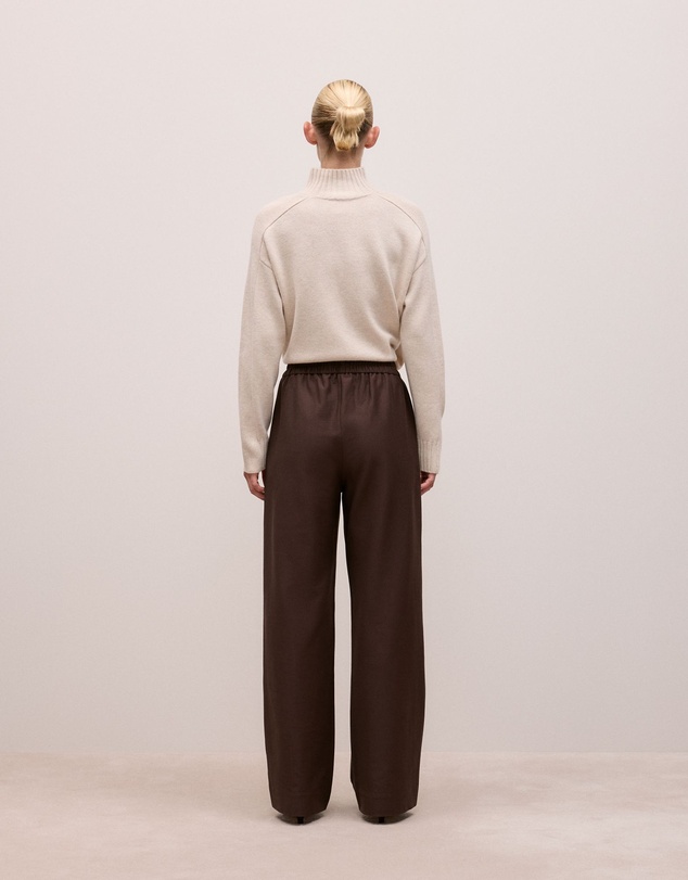 Trenery - Pintucked Pull On Pant in Coffee Bean