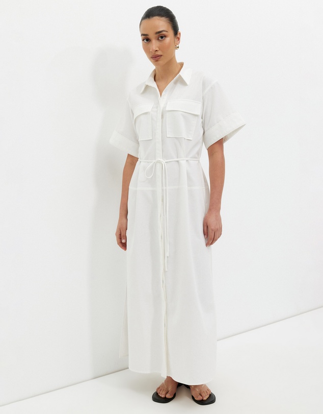 Calli - Seamed Midi Dress