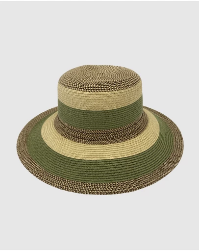 Jacaru - Jacaru 1752 Striped Wide Brim Hat