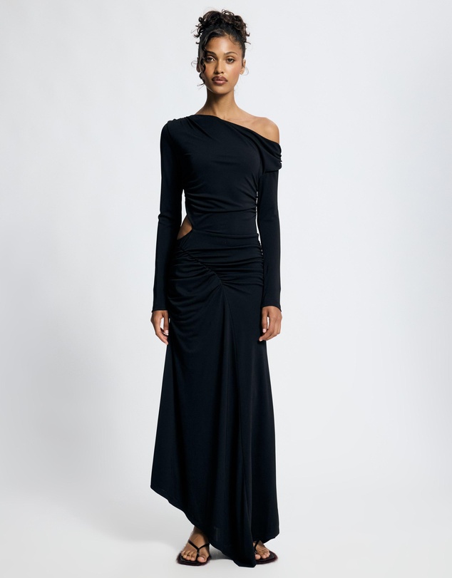 Lover - Ravenna Long Sleeve Asymmetrical Jersey Dress