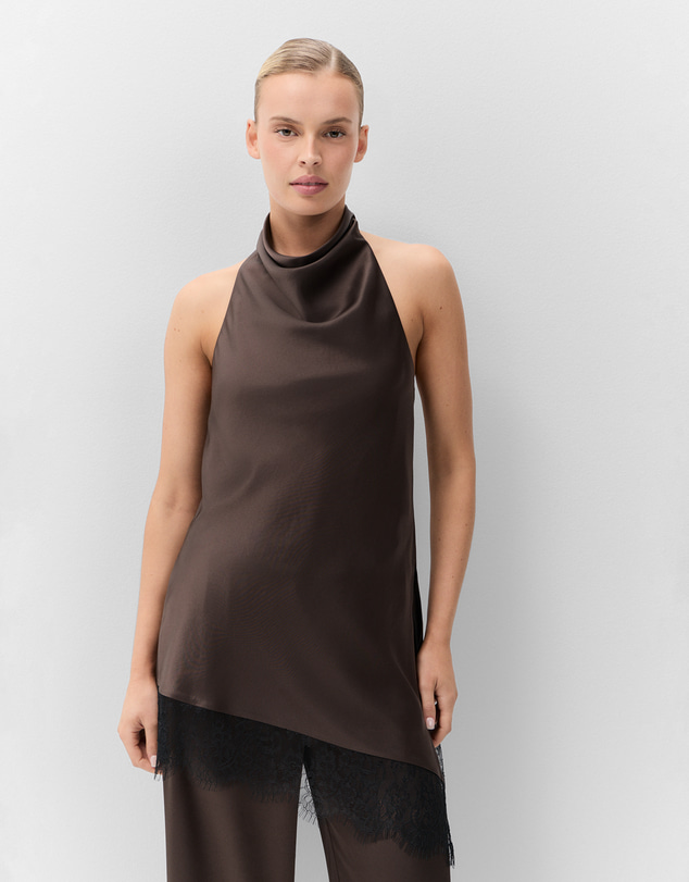 UNISON - Lace Trim Halter Top