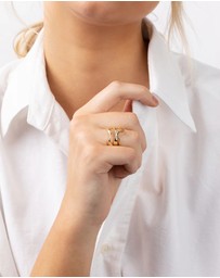 Lovisa - Gold Plated Molten Ring Pack