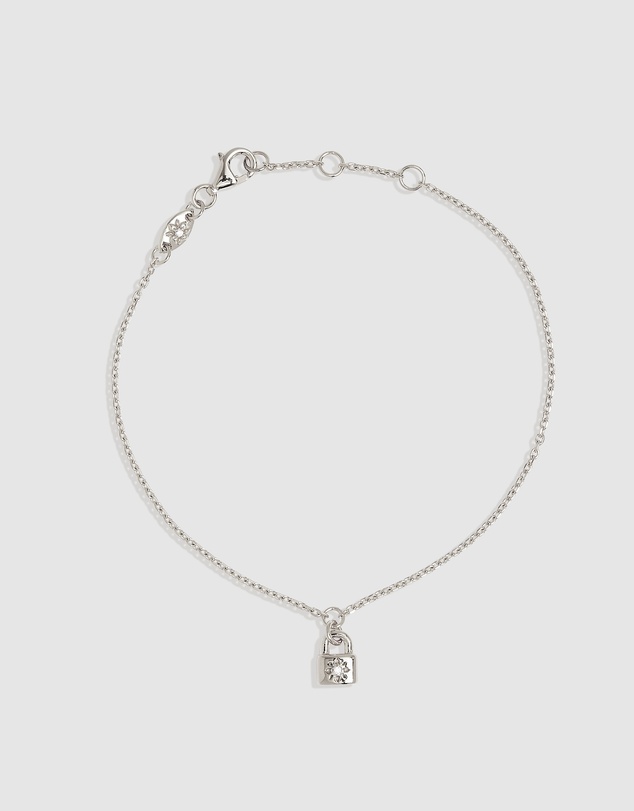 By Charlotte - Crystal Lotus Padlock Bracelet