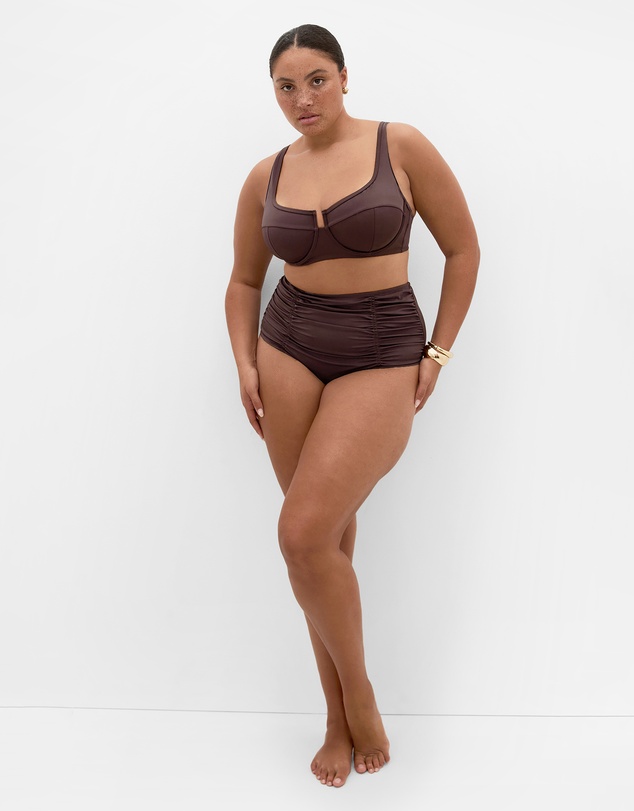 City Chic - Plus size Capri Underwire Bikini Top - chocolate