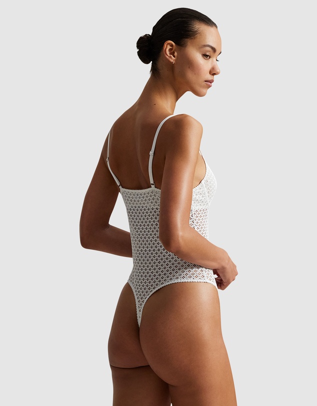 Polo Ralph Lauren - Cotton Eyelet Underwired Thong Back Lingerie Bodysuit