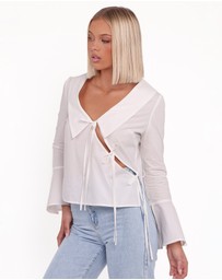 Petal & Pup - Adler Asymmetrical Tie Shirt - White