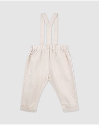 Designer Kidz - Finley Linen Suspender Pants