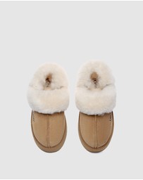 EVERAU - Australian Shepherd Ugg Musa Platform Cow Suede Upper House Shoes