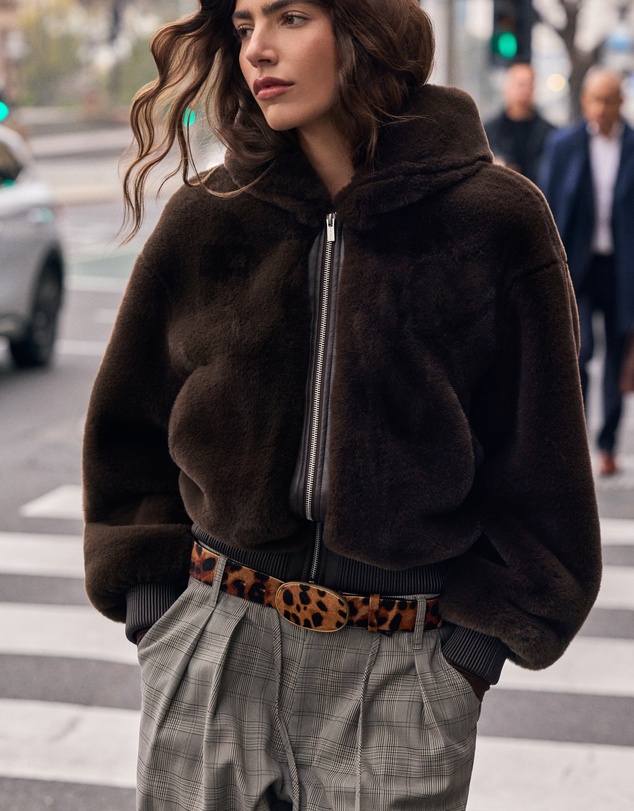 ENA PELLY - Faux Fur Zip Thru Hoodie