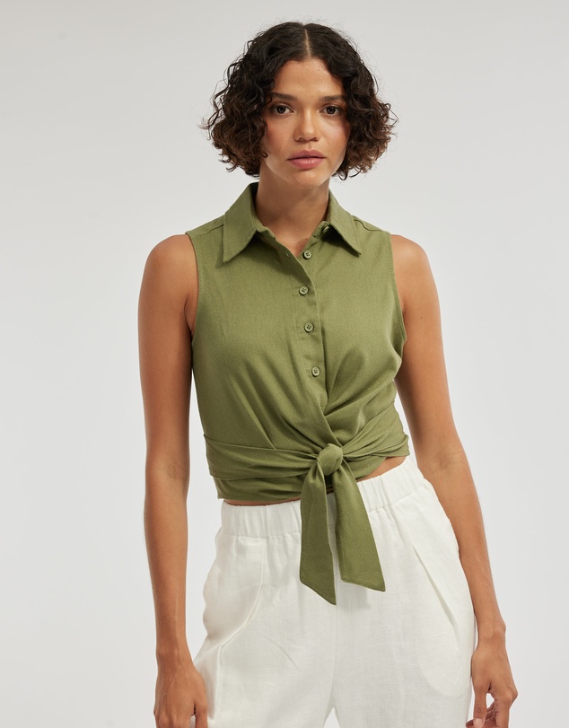 Amelius - Naomi Wrap Crop Shirt