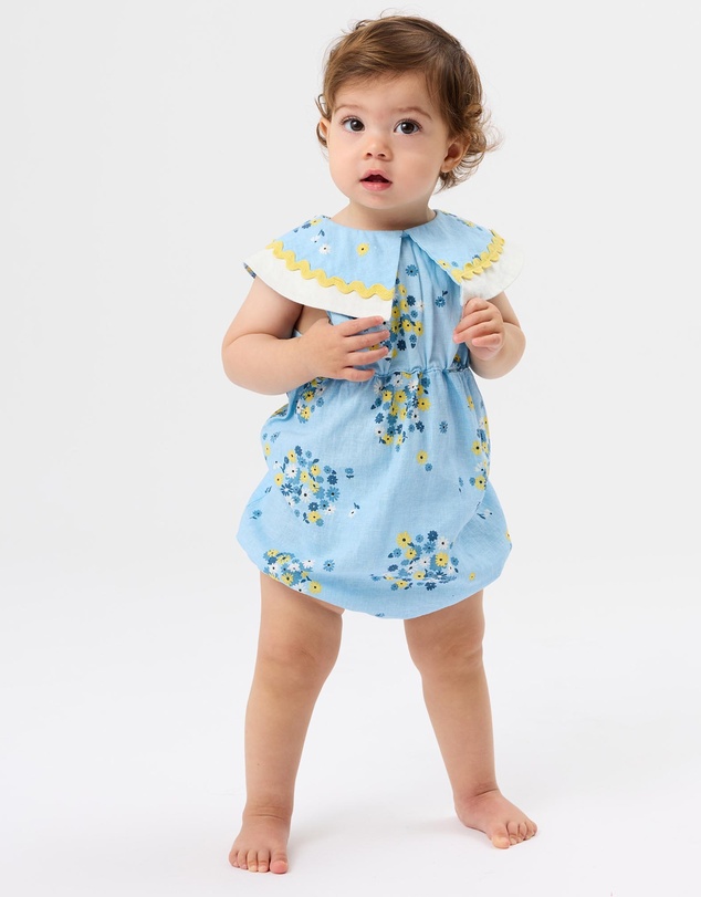Goldie + Ace - Floral Ava Collared Romper - Babies