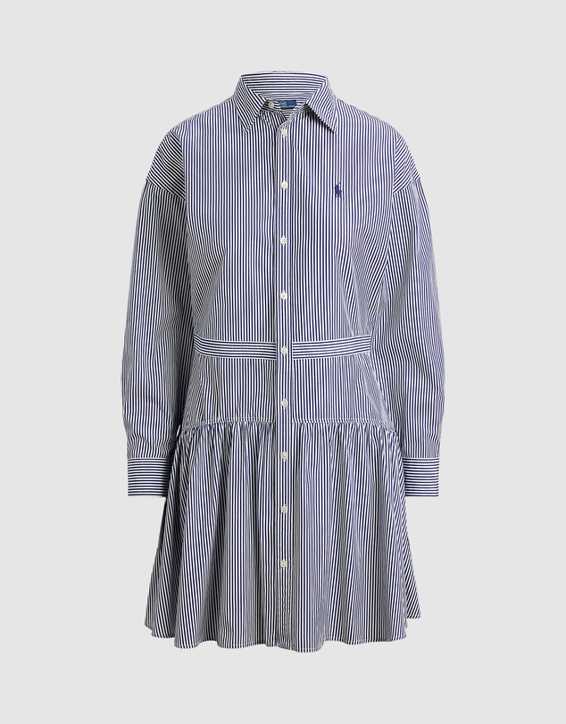 Polo Ralph Lauren - Striped Cotton Poplin Paneled Shirtdress