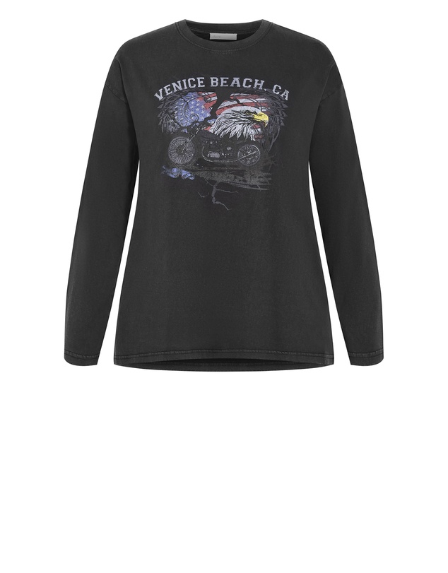 City Chic - Plus size Venice Beach Long Sleeve Tee - black