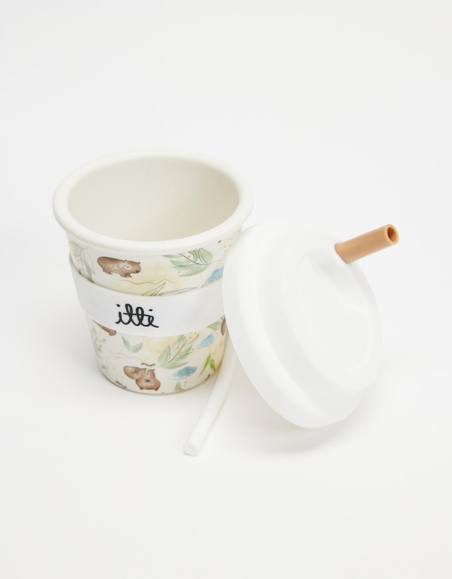 itti bitti - Reusable Baby Cino Cup With 2 Straws - Womble
