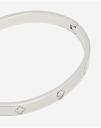 Lovisa - Waterproof Stainless Steel Cubic Zirconia Flower Bangle