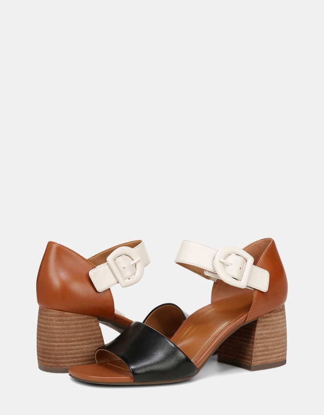 Vionic - Chardonnay Heeled Sandal - Tan/Black/Cream