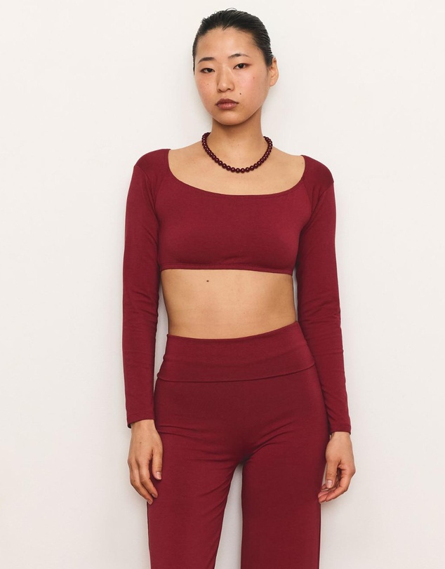 Pinky & Kamal - Long Sleeve Crop Top