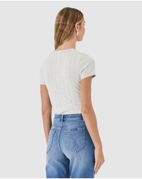 Rolla's - Pointelle Classic Tee - Grey Marle