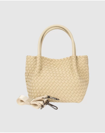 Chuchka - Woven Neoprene Mini Winona Tote Beige