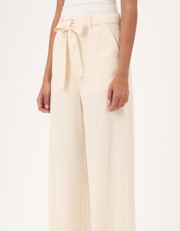 Atmos&Here - Ava Linen Blend Tie Waist Wide Leg Pants