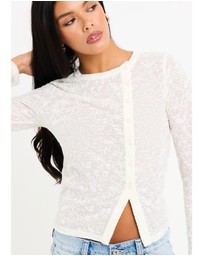 Subtitled - Ariel Crinkle Long Sleeve Button Top