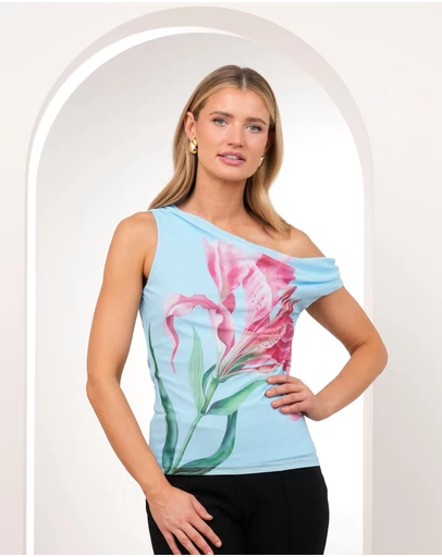 Pilgrim - London Off Shoulder Mesh Top