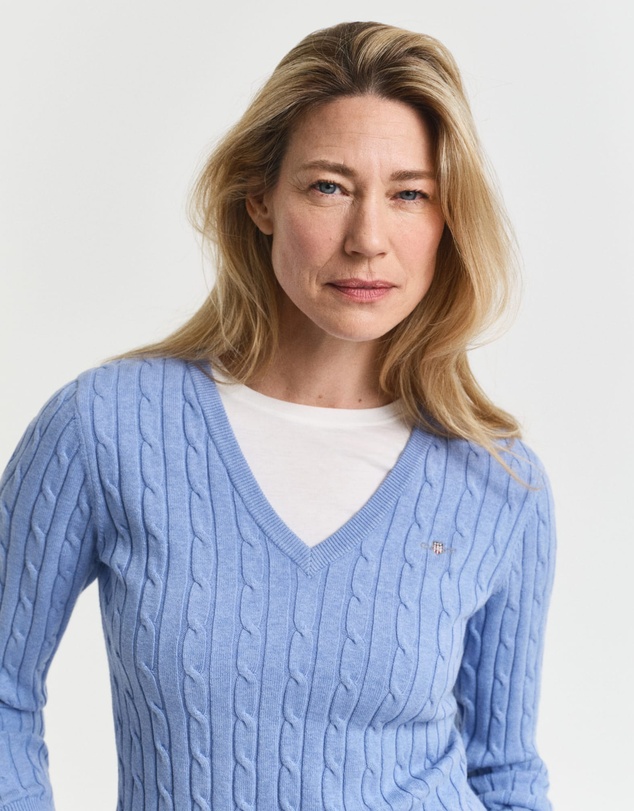 Gant - Stretch Cotton Cable V-Neck Knit