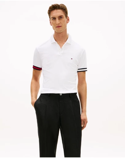 Tommy Hilfiger - Slim Fit Interlock Knit Tipped Polo Shirt