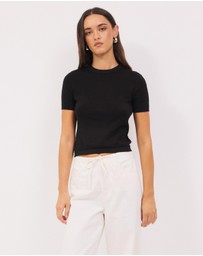 Calli - Melton Fitted Knit Tee
